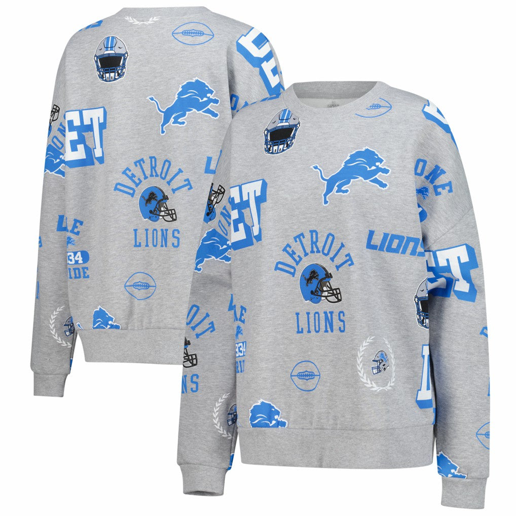 Detroit Lions Gameday Couture Women's Always On Repeat Fleece Sweatshirt - Heather Gray - NFL