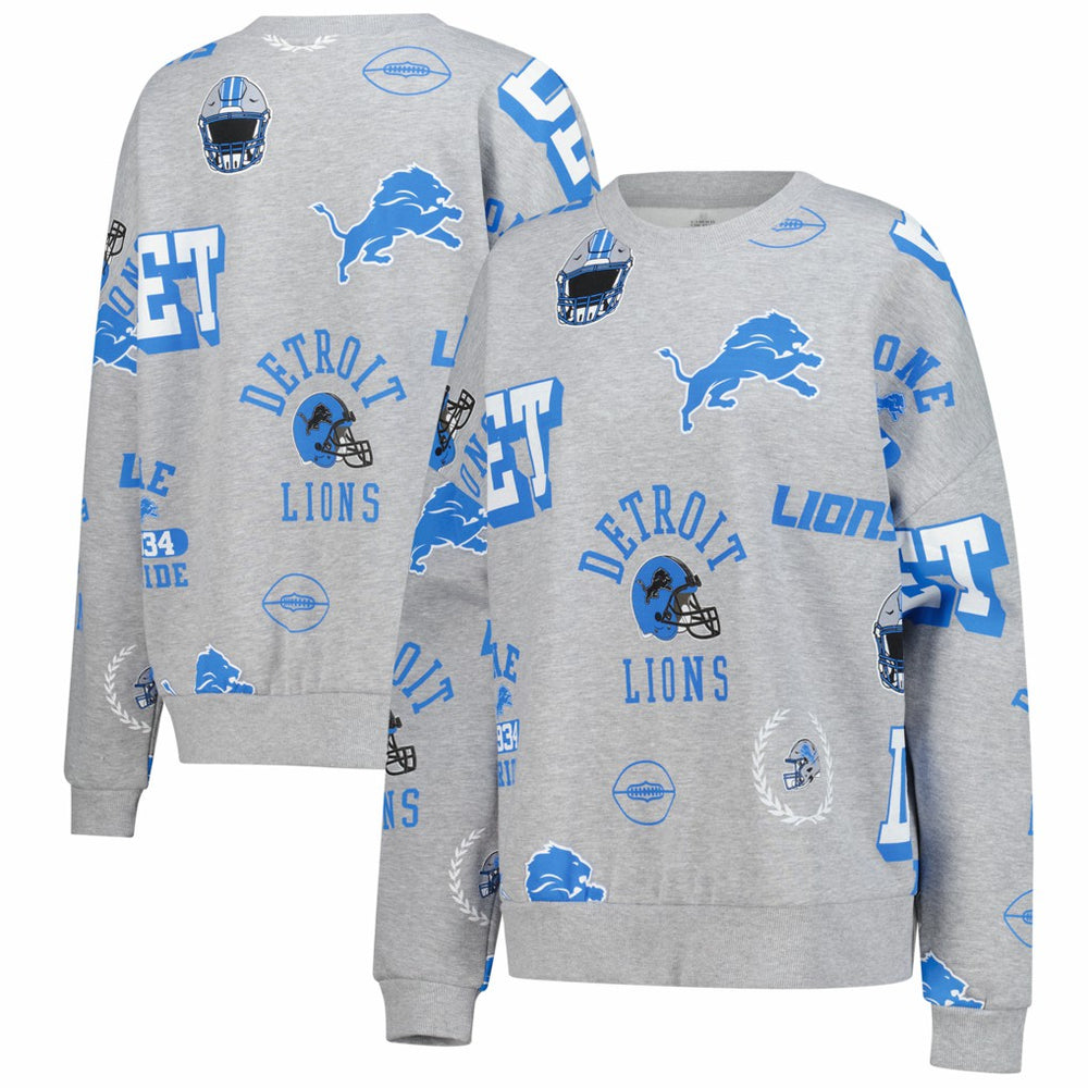 Detroit Lions Gameday Couture Women's Always On Repeat Fleece Sweatshirt - Heather Gray - NFL