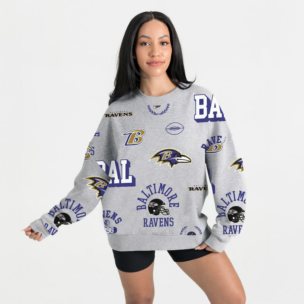 Baltimore Ravens Gameday Couture Women's Always On Repeat Fleece Sweatshirt - Heather Gray - NFL