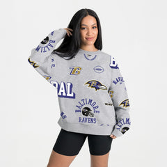 Baltimore Ravens Gameday Couture Women's Always On Repeat Fleece Sweatshirt - Heather Gray - NFL