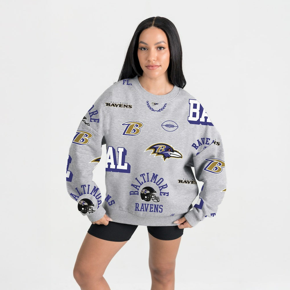 Baltimore Ravens Gameday Couture Women's Always On Repeat Fleece Sweatshirt - Heather Gray - NFL