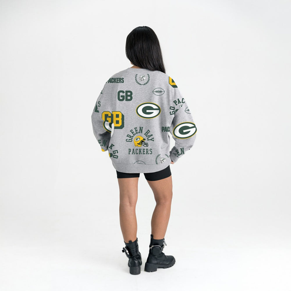 Green Bay Packers Gameday Couture Women's Always On Repeat Fleece Sweatshirt - Heather Gray - NFL
