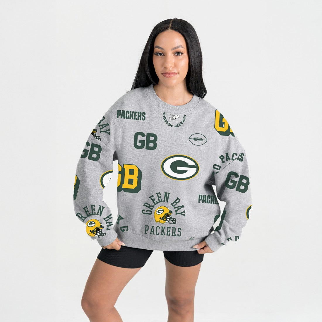 Green Bay Packers Gameday Couture Women's Always On Repeat Fleece Sweatshirt - Heather Gray - NFL