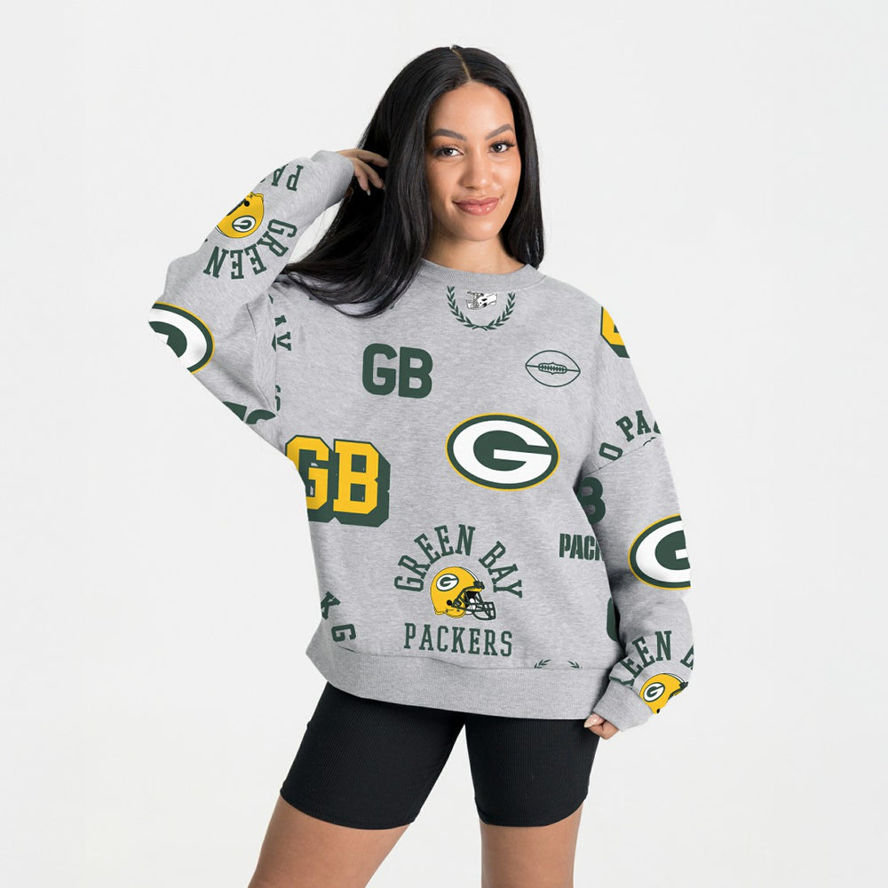 Green Bay Packers Gameday Couture Women's Always On Repeat Fleece Sweatshirt - Heather Gray - NFL