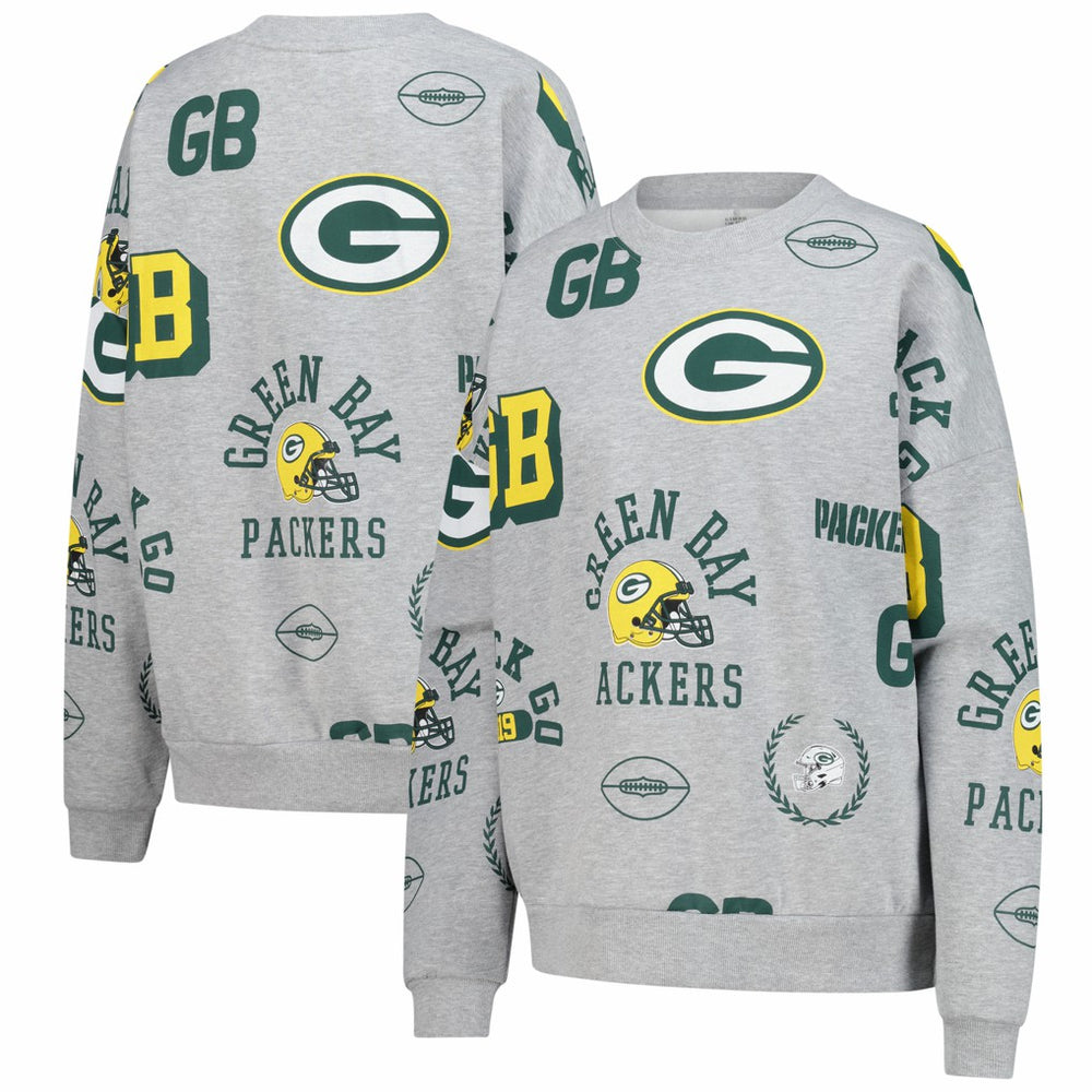 Green Bay Packers Gameday Couture Women's Always On Repeat Fleece Sweatshirt - Heather Gray - NFL