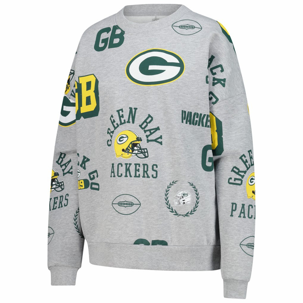 Green Bay Packers Gameday Couture Women's Always On Repeat Fleece Sweatshirt - Heather Gray - NFL