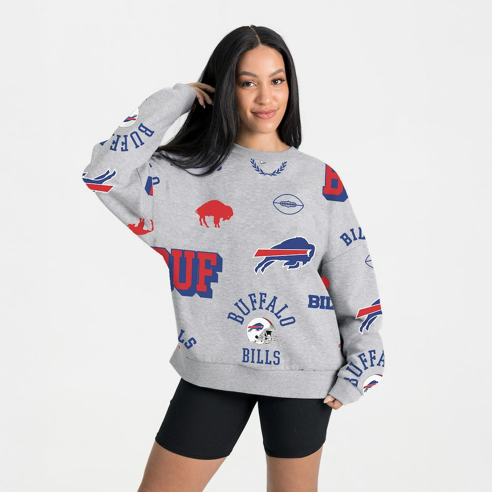 Buffalo Bills Gameday Couture Women's Always On Repeat Fleece Sweatshirt - Heather Gray - NFL