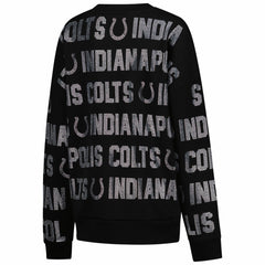 Indianapolis Colts Gameday Couture Women's Oversized Hype Era Rhinestone Text Sweatshirt - Black - NFL