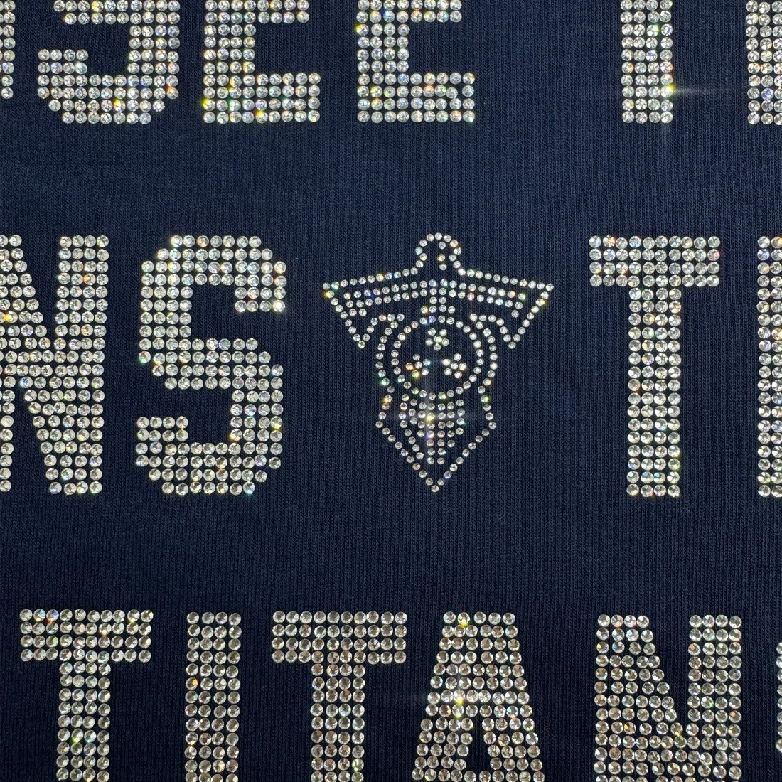 Tennessee Titans Gameday Couture Women's Oversized Hype Era Rhinestone Text Sweatshirt - Navy - NFL