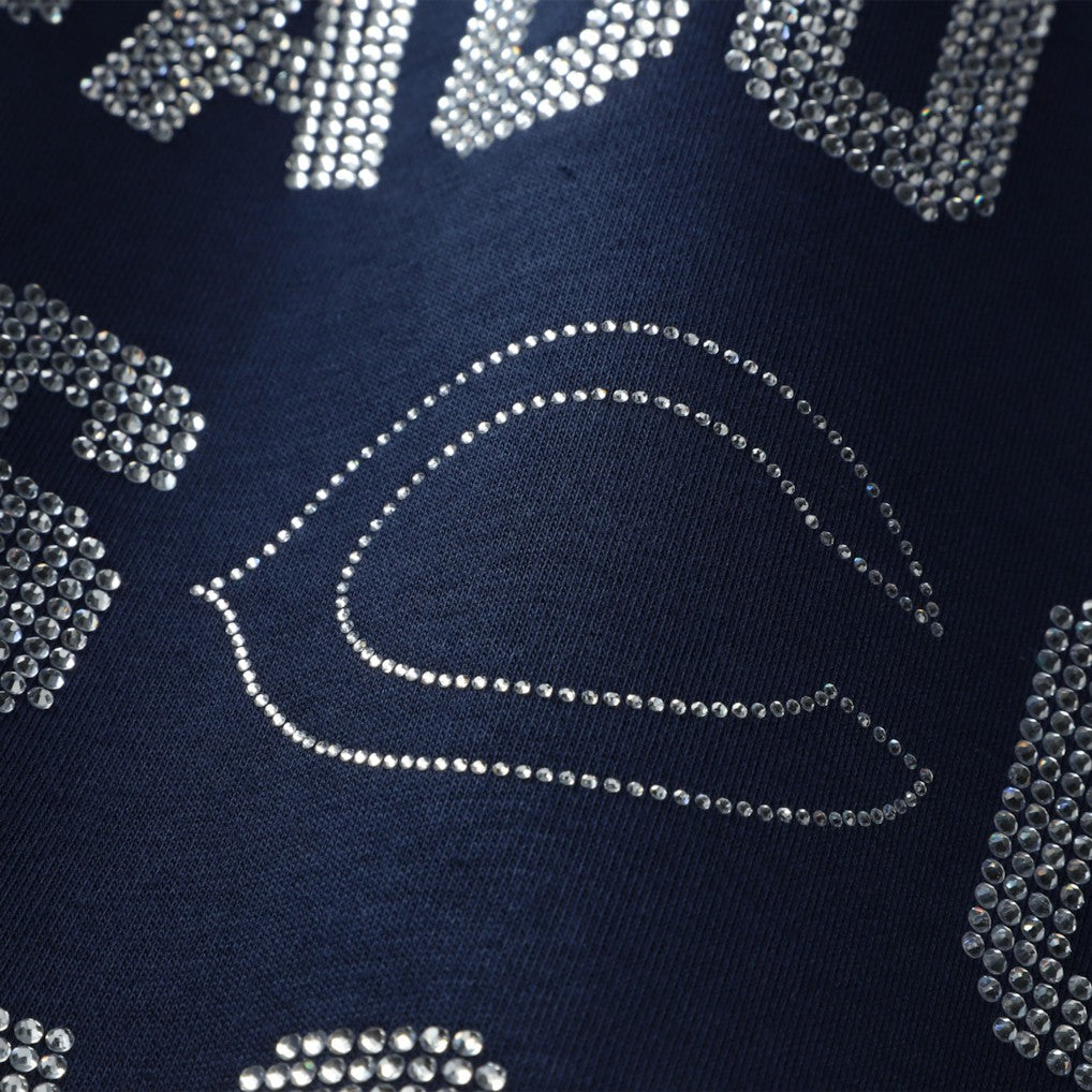 Chicago Bears Gameday Couture Women's Oversized Hype Era Rhinestone Text Sweatshirt - Navy - NFL