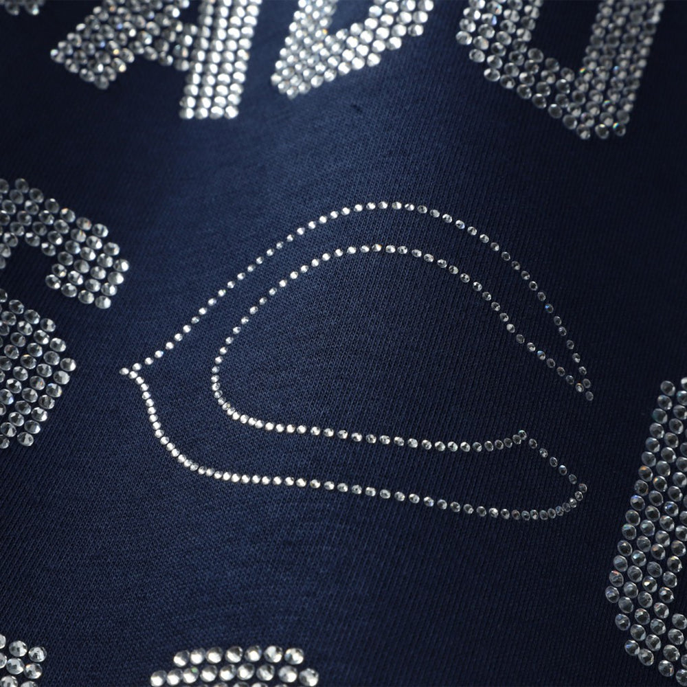 Chicago Bears Gameday Couture Women's Oversized Hype Era Rhinestone Text Sweatshirt - Navy - NFL