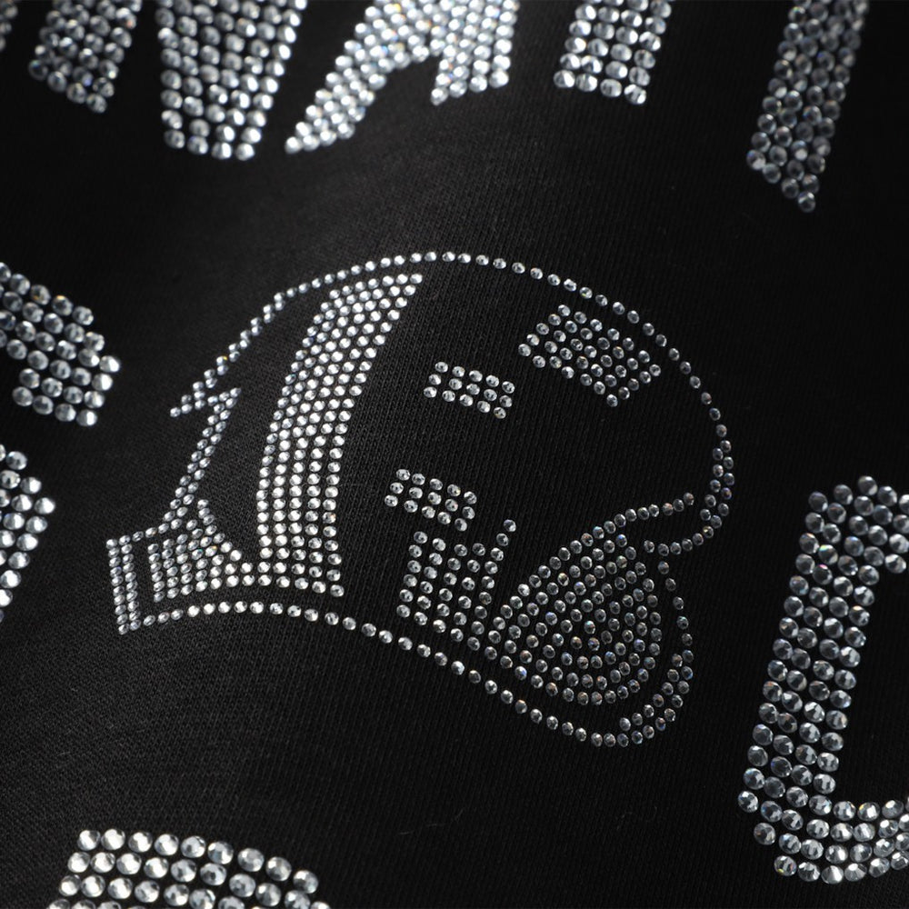Cincinnati Bengals Gameday Couture Women's Oversized Hype Era Rhinestone Text Sweatshirt - Black - NFL