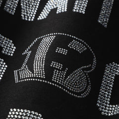 Cincinnati Bengals Gameday Couture Women's Oversized Hype Era Rhinestone Text Sweatshirt - Black - NFL