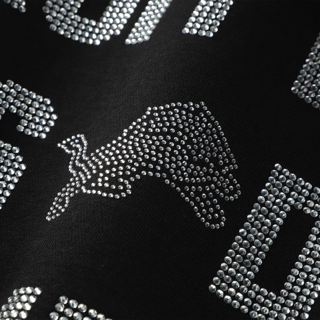 Detroit Lions Gameday Couture Women's Oversized Hype Era Rhinestone Text Sweatshirt - Black - NFL