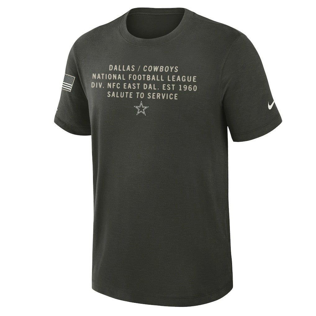 Dallas Cowboys 2025 Salute to Service Sideline Slub Dri-FIT T-Shirt - Forest Green - Nike