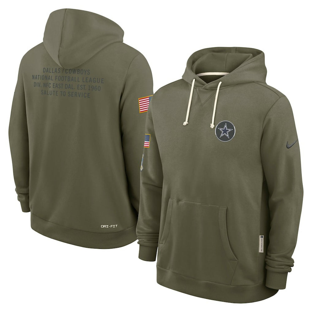 Dallas Cowboys 2025 Salute to Service Sideline Standard Issue Dri-FIT Hoodie - Olive - Nike