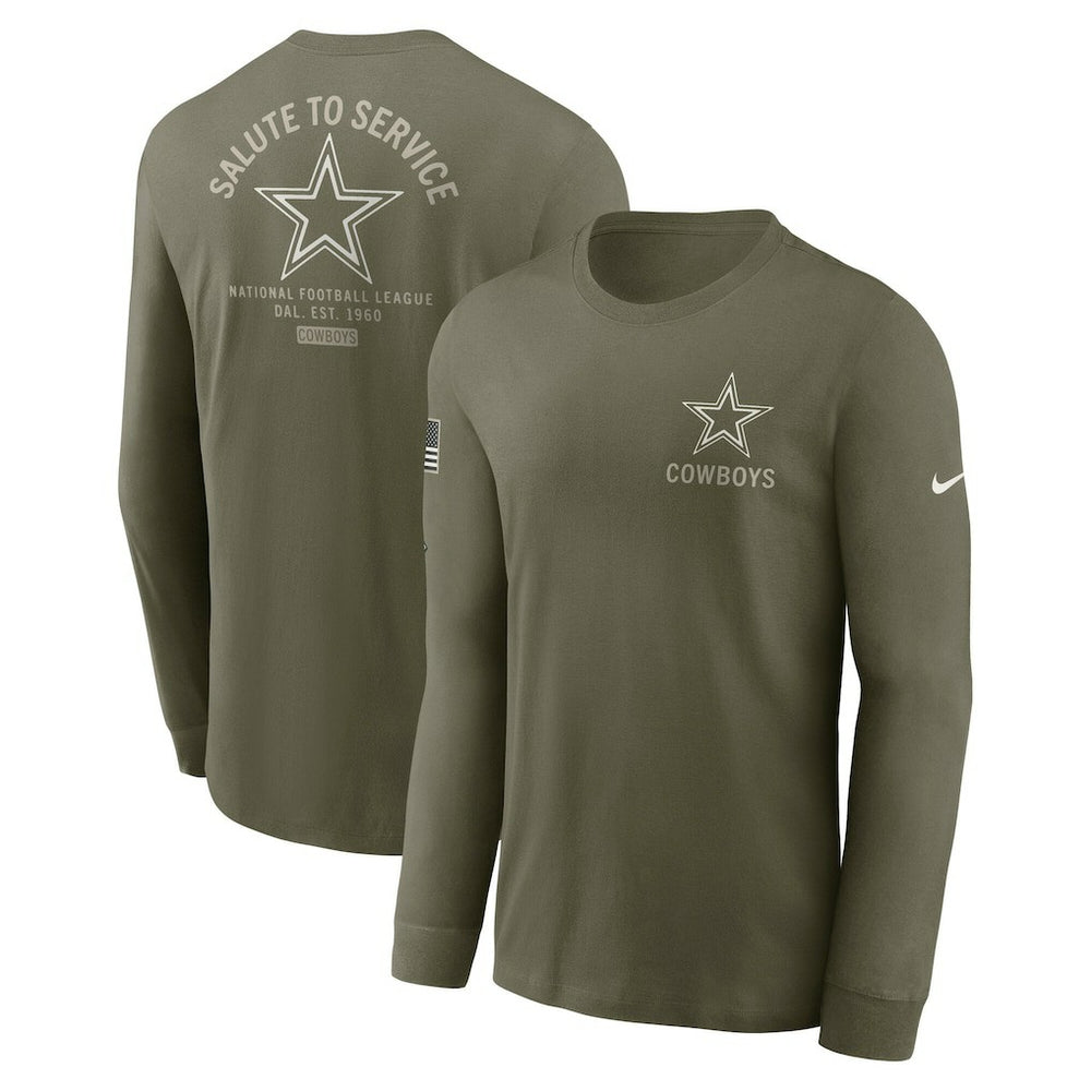 Dallas Cowboys 2025 Salute to Service Sideline Long Sleeve T-Shirt - Olive - Nike