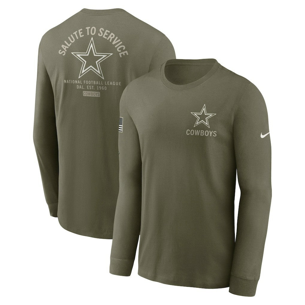 Dallas Cowboys 2025 Salute to Service Sideline Long Sleeve T-Shirt - Olive - Nike