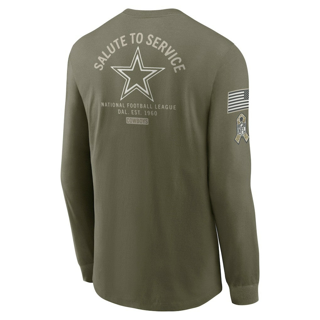 Dallas Cowboys 2025 Salute to Service Sideline Long Sleeve T-Shirt - Olive - Nike