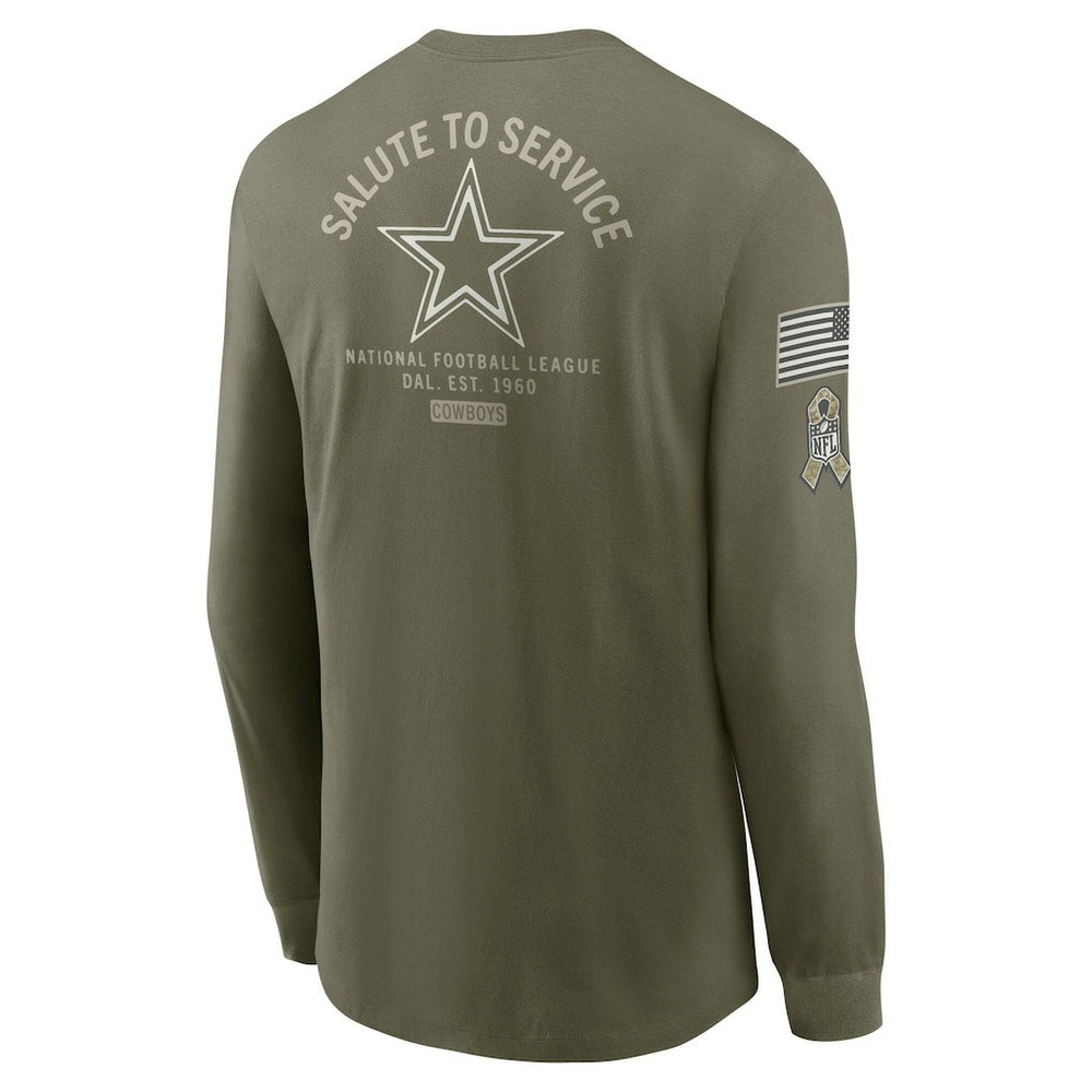 Dallas Cowboys 2025 Salute to Service Sideline Long Sleeve T-Shirt - Olive - Nike