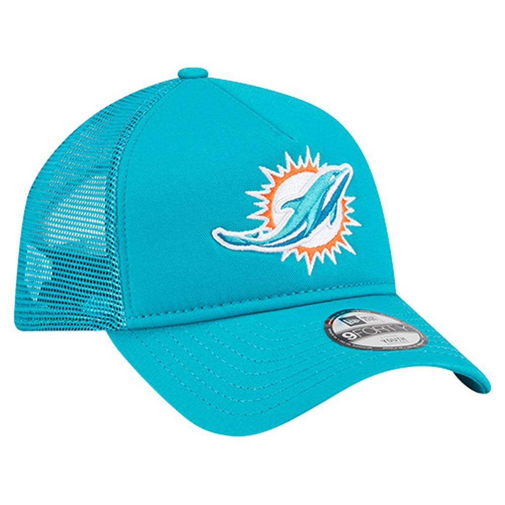 Miami Dolphins New Era Youth Main A-Frame 9FORTY Adjustable Hat - Aqua - NFL