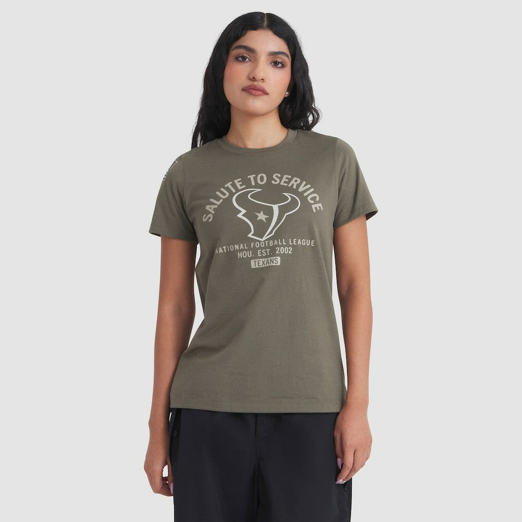 Houston Texans Women's 2025 Salute to Service Sideline T-Shirt - Olive - Nike