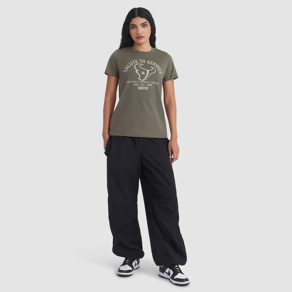 Houston Texans Women's 2025 Salute to Service Sideline T-Shirt - Olive - Nike