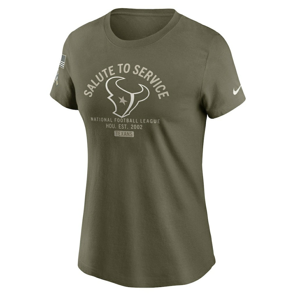 Houston Texans Women's 2025 Salute to Service Sideline T-Shirt - Olive - Nike