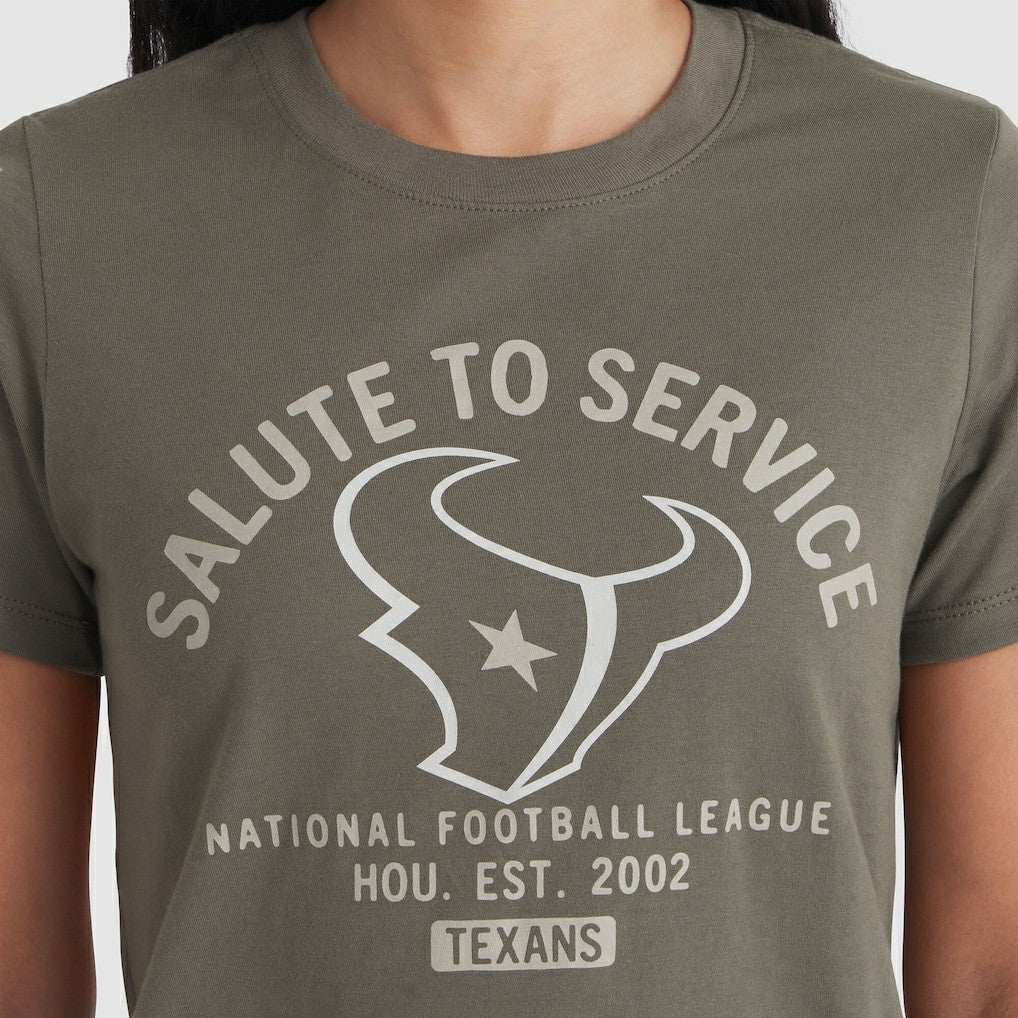 Houston Texans Women's 2025 Salute to Service Sideline T-Shirt - Olive - Nike