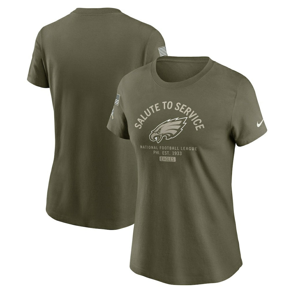 Philadelphia Eagles Women's 2025 Salute to Service Sideline T-Shirt - Olive - Nike