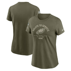 Philadelphia Eagles Women's 2025 Salute to Service Sideline T-Shirt - Olive - Nike