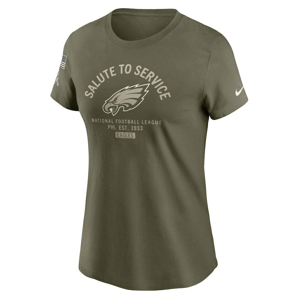 Philadelphia Eagles Women's 2025 Salute to Service Sideline T-Shirt - Olive - Nike