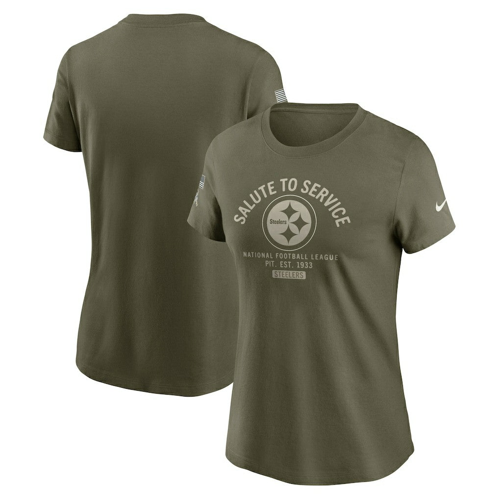 Pittsburgh Steelers Women's 2025 Salute to Service Sideline T-Shirt - Olive - Nike