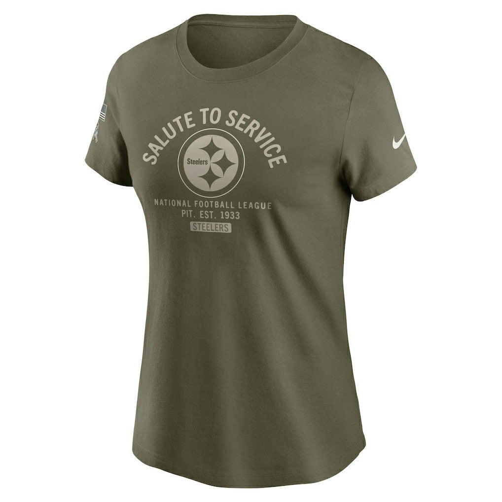 Pittsburgh Steelers Women's 2025 Salute to Service Sideline T-Shirt - Olive - Nike