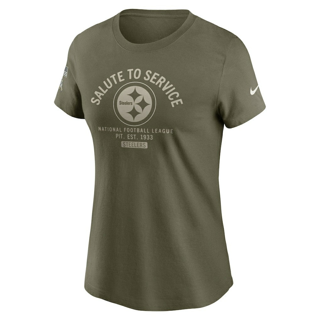 Pittsburgh Steelers Women's 2025 Salute to Service Sideline T-Shirt - Olive - Nike