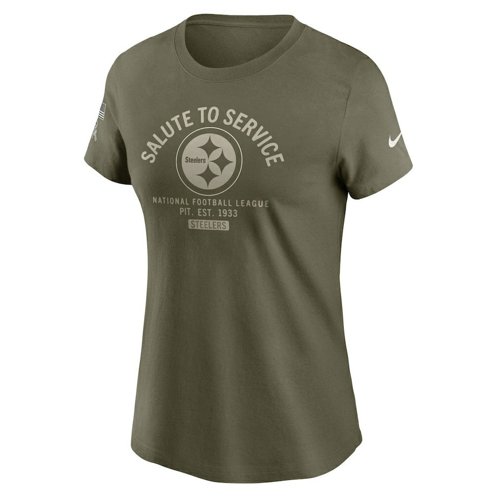 Pittsburgh Steelers Women's 2025 Salute to Service Sideline T-Shirt - Olive - Nike