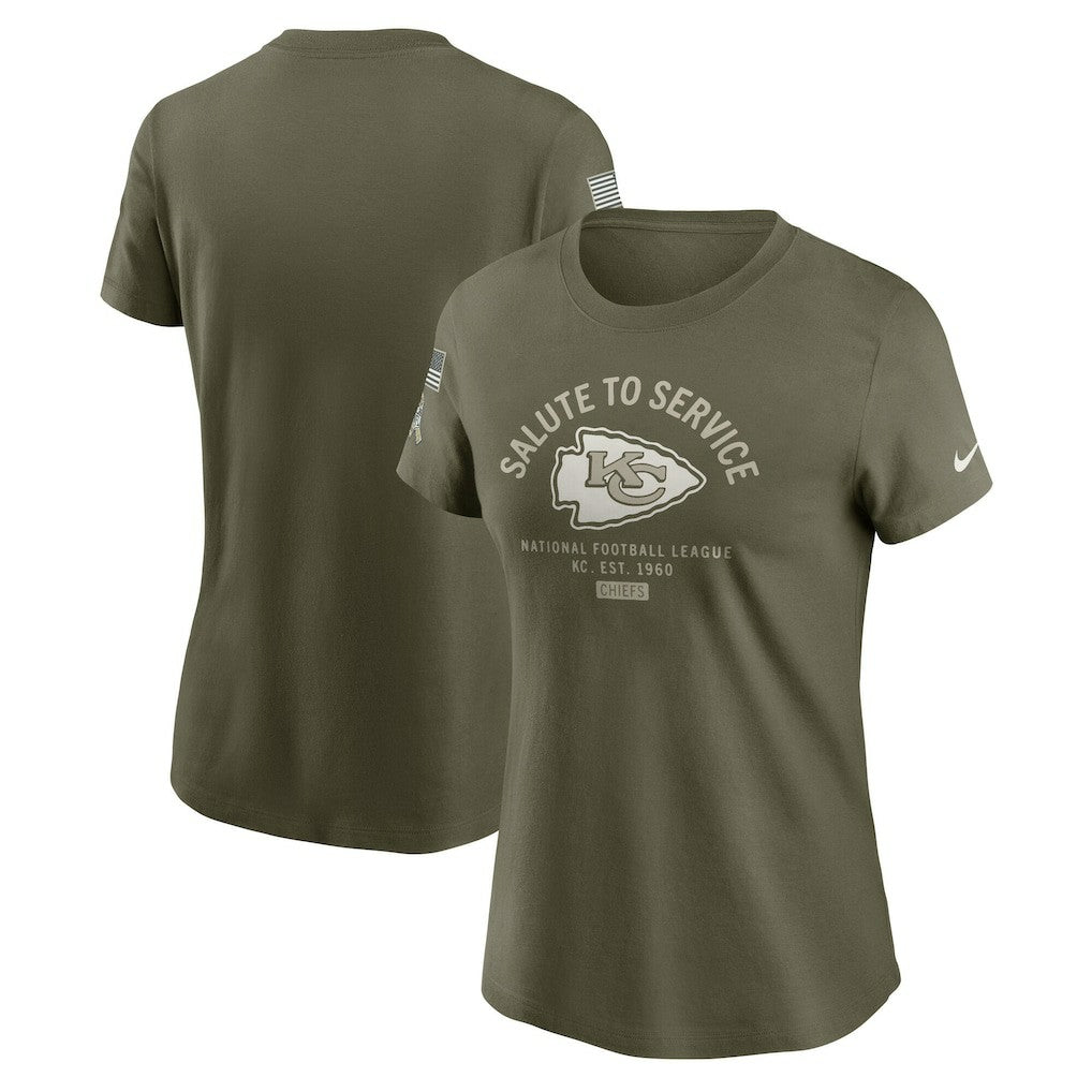 Kansas City Chiefs Women's 2025 Salute to Service Sideline T-Shirt - Olive - Nike