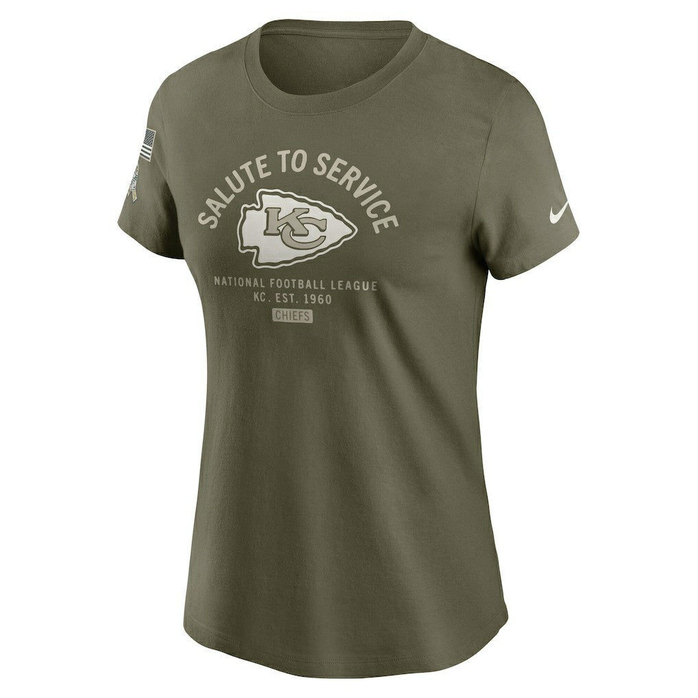 Kansas City Chiefs Women's 2025 Salute to Service Sideline T-Shirt - Olive - Nike