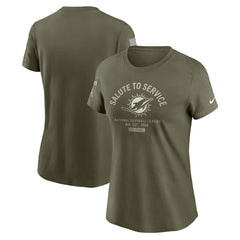 Miami Dolphins Women's 2025 Salute to Service Sideline T-Shirt - Olive - Nike