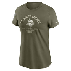 Minnesota Vikings Women's 2025 Salute to Service Sideline T-Shirt - Olive - Nike