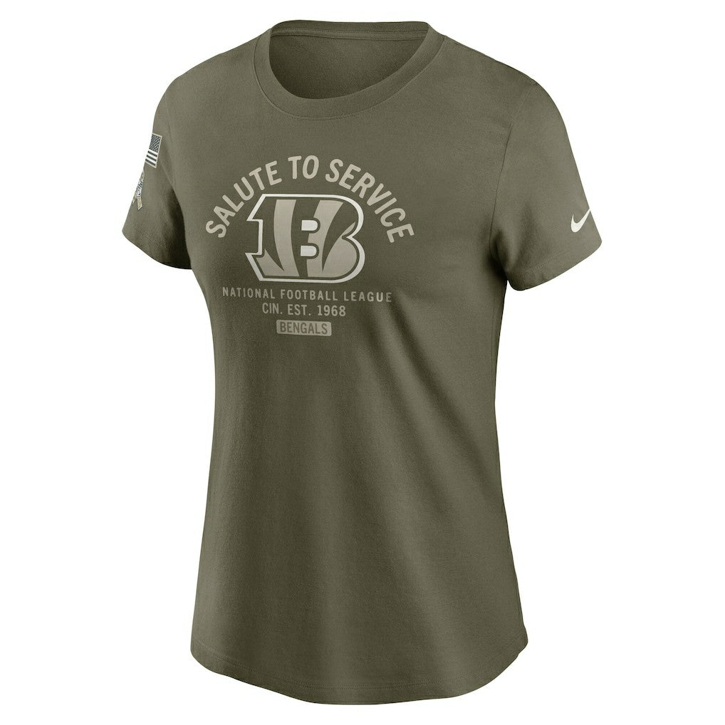 Cincinnati Bengals Women's 2025 Salute to Service Sideline T-Shirt - Olive - Nike