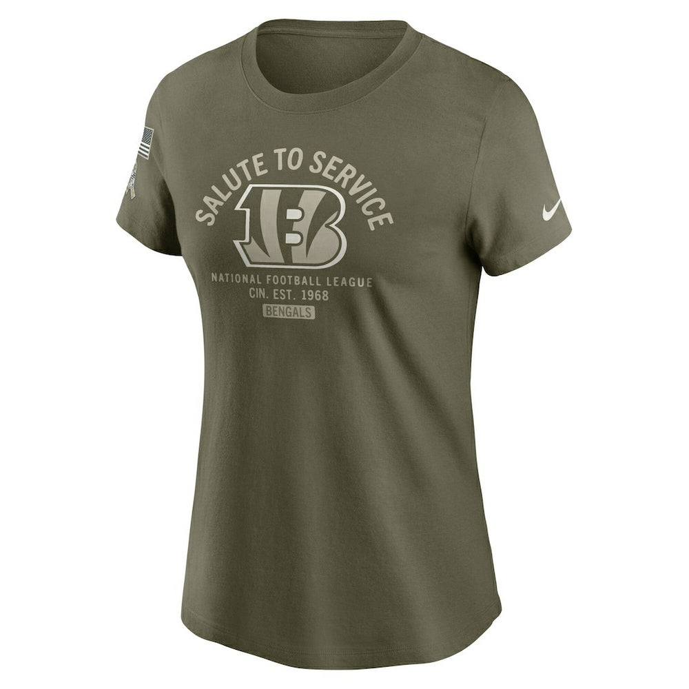 Cincinnati Bengals Women's 2025 Salute to Service Sideline T-Shirt - Olive - Nike