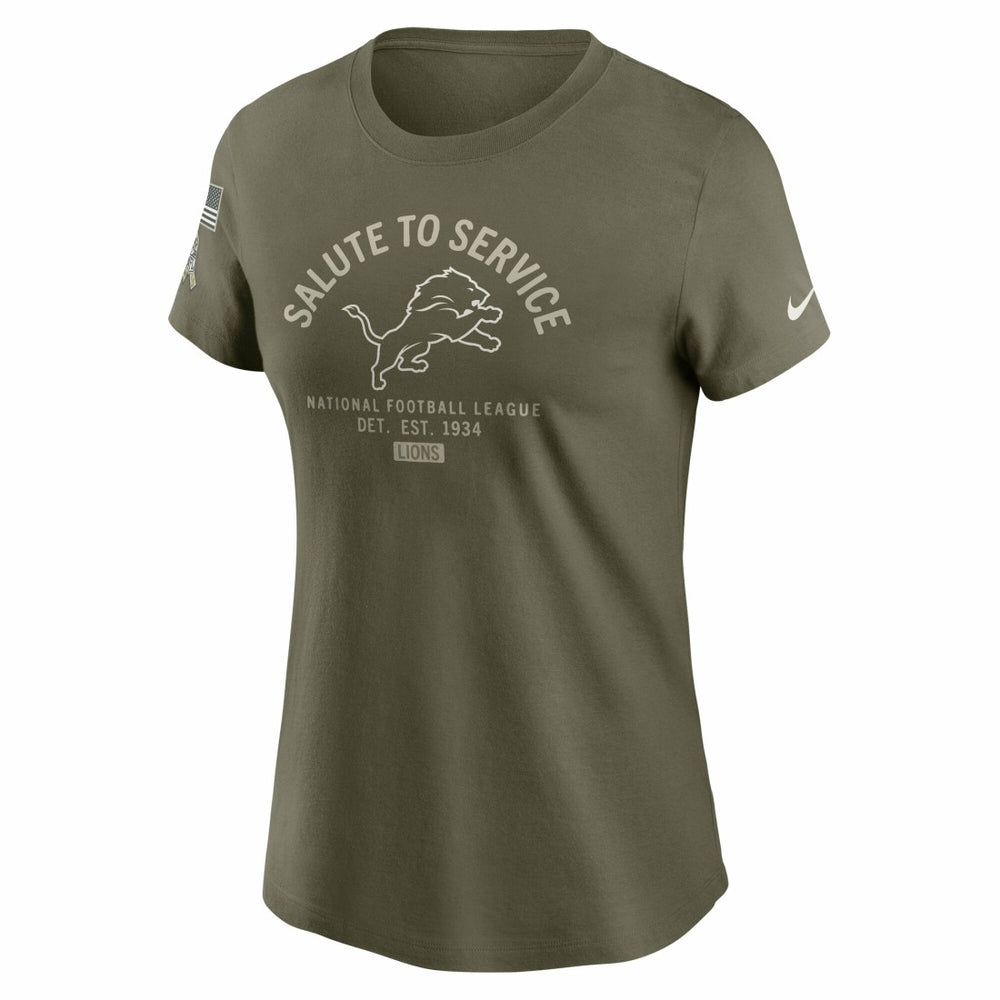 Detroit Lions Women's 2025 Salute to Service Sideline T-Shirt - Olive - Nike