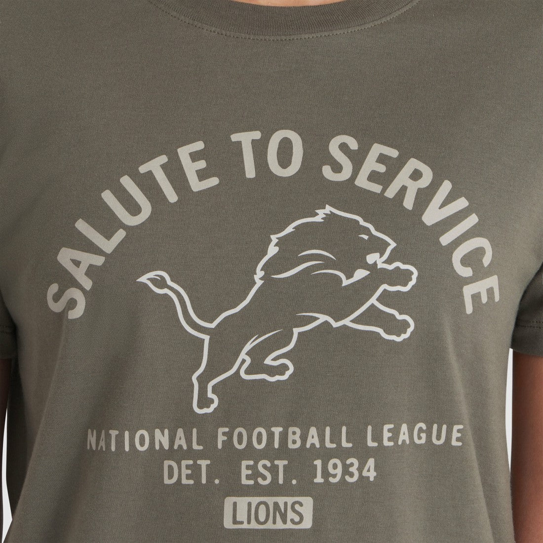 Detroit Lions Women's 2025 Salute to Service Sideline T-Shirt - Olive - Nike