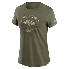Baltimore Ravens Women's 2025 Salute to Service Sideline T-Shirt - Olive - Nike