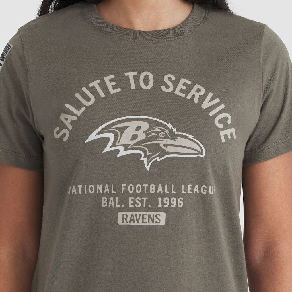 Baltimore Ravens Women's 2025 Salute to Service Sideline T-Shirt - Olive - Nike