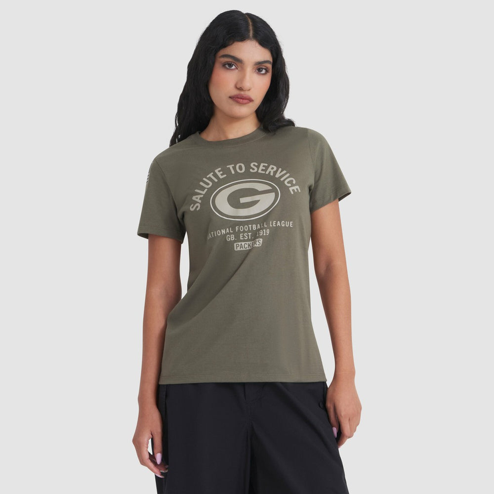 Green Bay Packers Women's 2025 Salute to Service Sideline T-Shirt - Olive - Nike