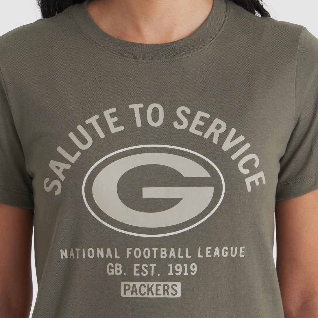 Green Bay Packers Women's 2025 Salute to Service Sideline T-Shirt - Olive - Nike