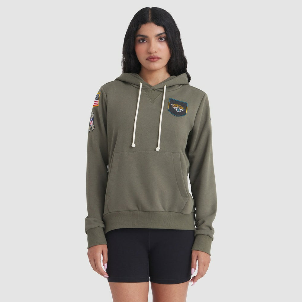 Jacksonville Jaguars Women's 2025 Salute to Service Sideline Standard Issue Dri-FIT Hoodie - Olive - Nike