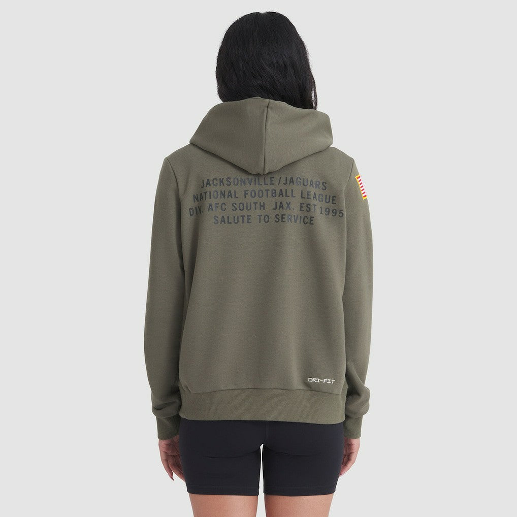 Jacksonville Jaguars Women's 2025 Salute to Service Sideline Standard Issue Dri-FIT Hoodie - Olive - Nike